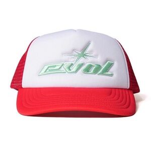 Evol by Future trucker baseball cap snap back NWOT red and white mesh back